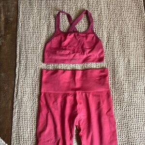 SET Active Pink Leggings and Sports Bra Set